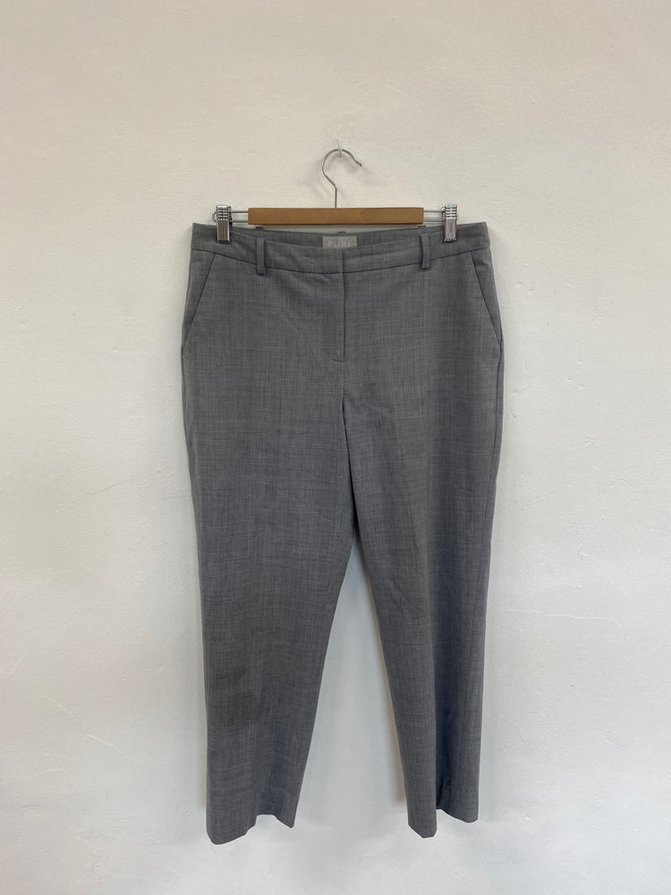 Amazing Pure Collection Grey Wool Blend Trousers UK12 FK116 