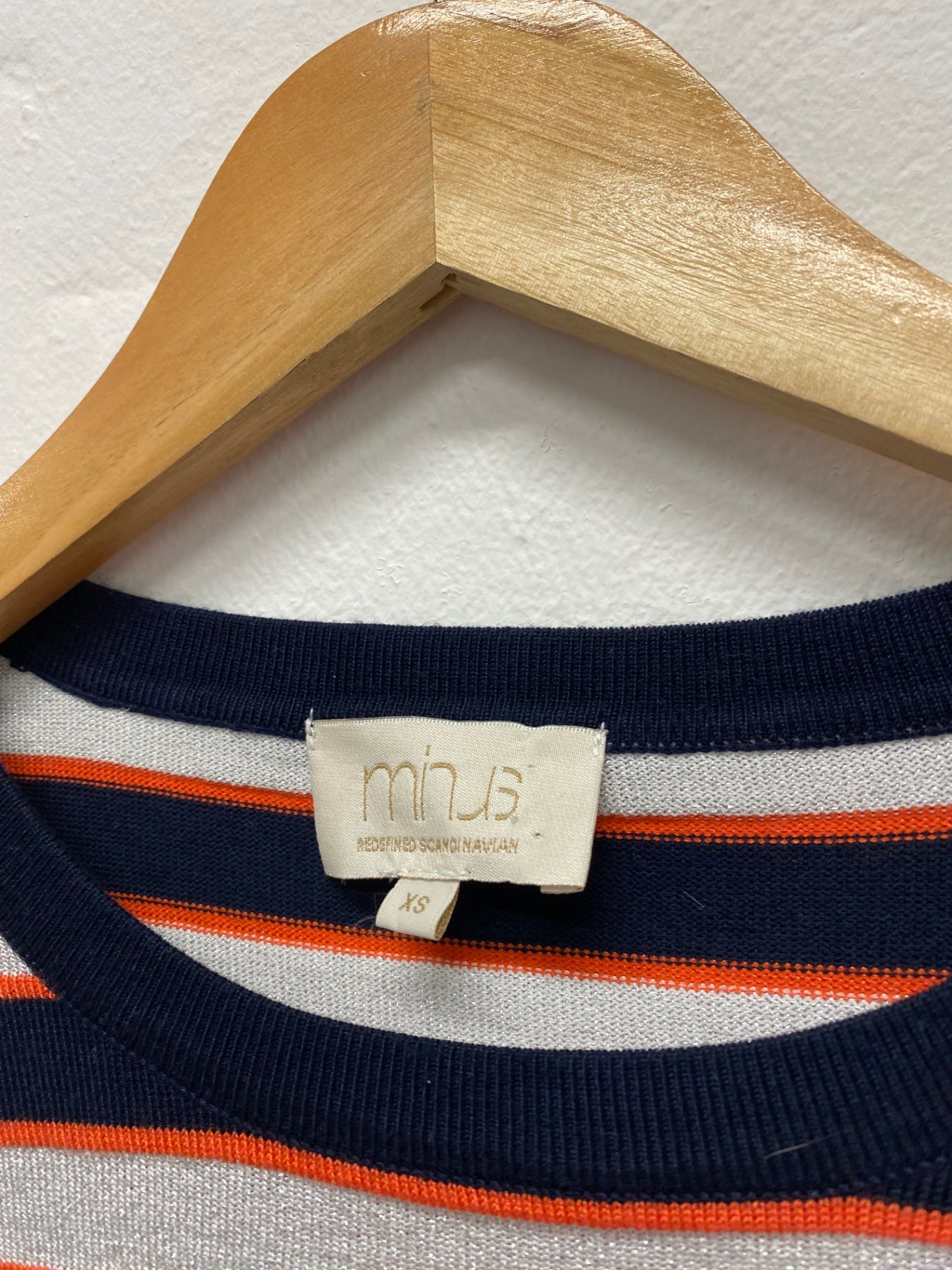 Fabulous Minus Metallic striped Sweater UK XS Navy silver classic FK116