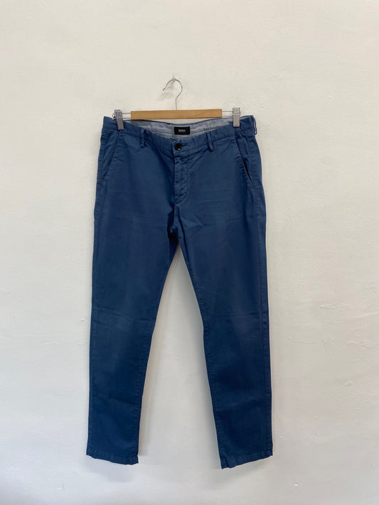 Amazing Hugo Boss Pants W34" Blue chino men’s casual classic stretch FK116