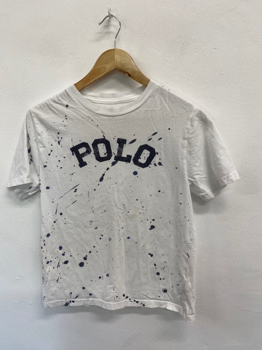 Amazing Ralph Lauren POLO T-Shirt Age 14 White splatter BB001
