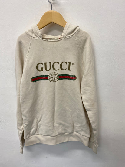 Amazing Gucci Hoodie Age 10 Beige distressed neckline BB001