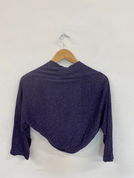 Amazing Jacques Vert Purple Sparkle Bolero UK S HT149 