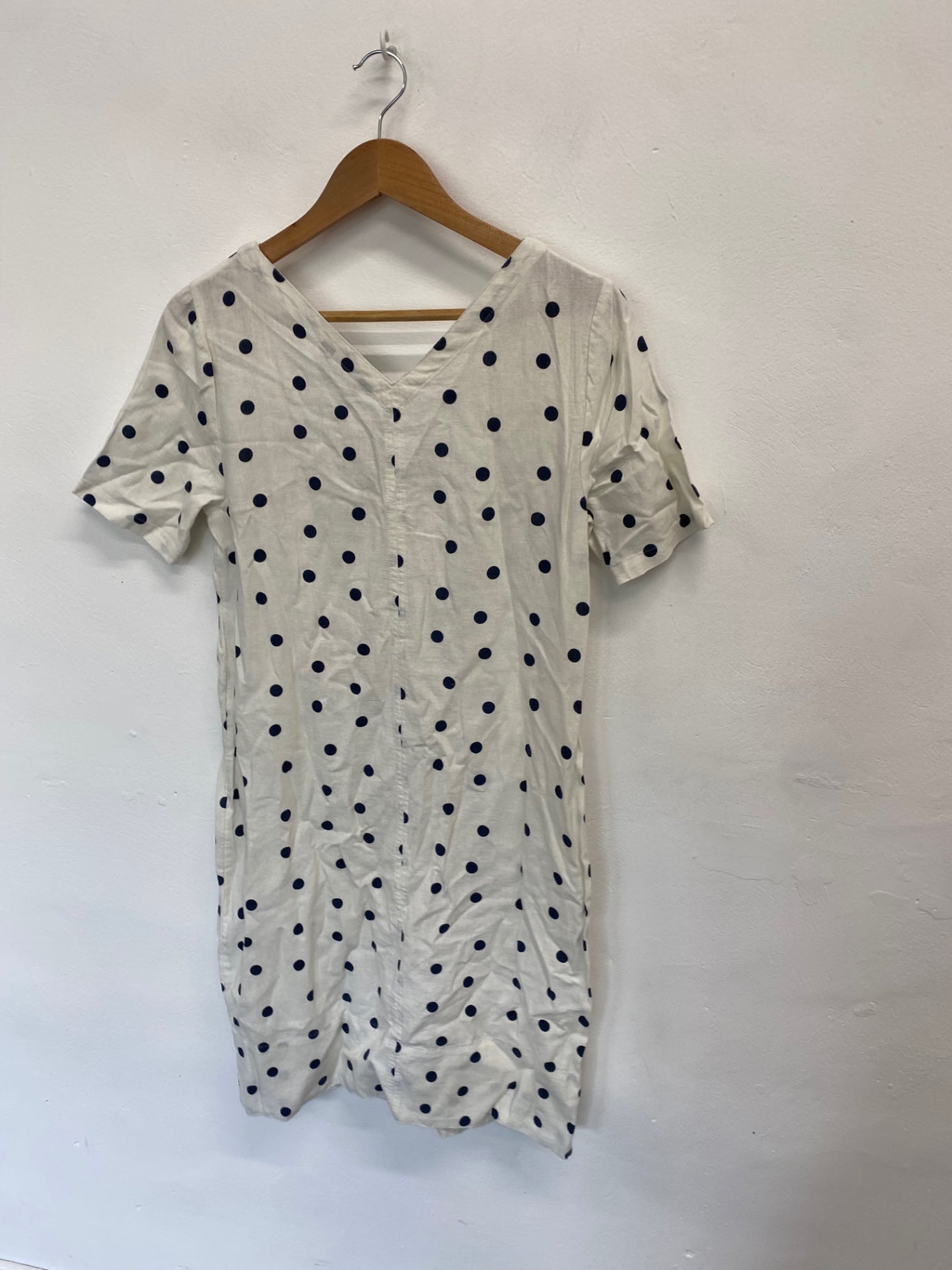 Amazing M&S Collection Dress UK10 White with black polka dots new AF003