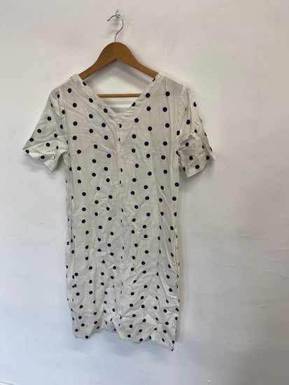 Amazing M&S Collection Dress UK10 White with black polka dots new AF003