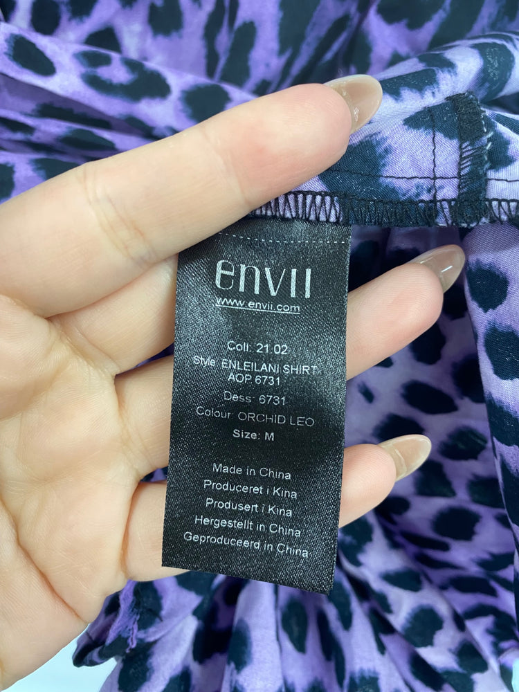 Amazing Envii Purple Leopard Print Blouse UK M NS003