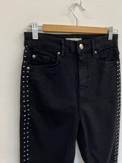 Amazing Marks & Spencers Skinny jeans UK6  Long Black Embellished HT149