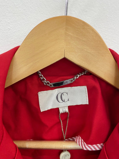 Amazing CC Country Casuals Trench Coat UK10 Red Mid Mac New HL149