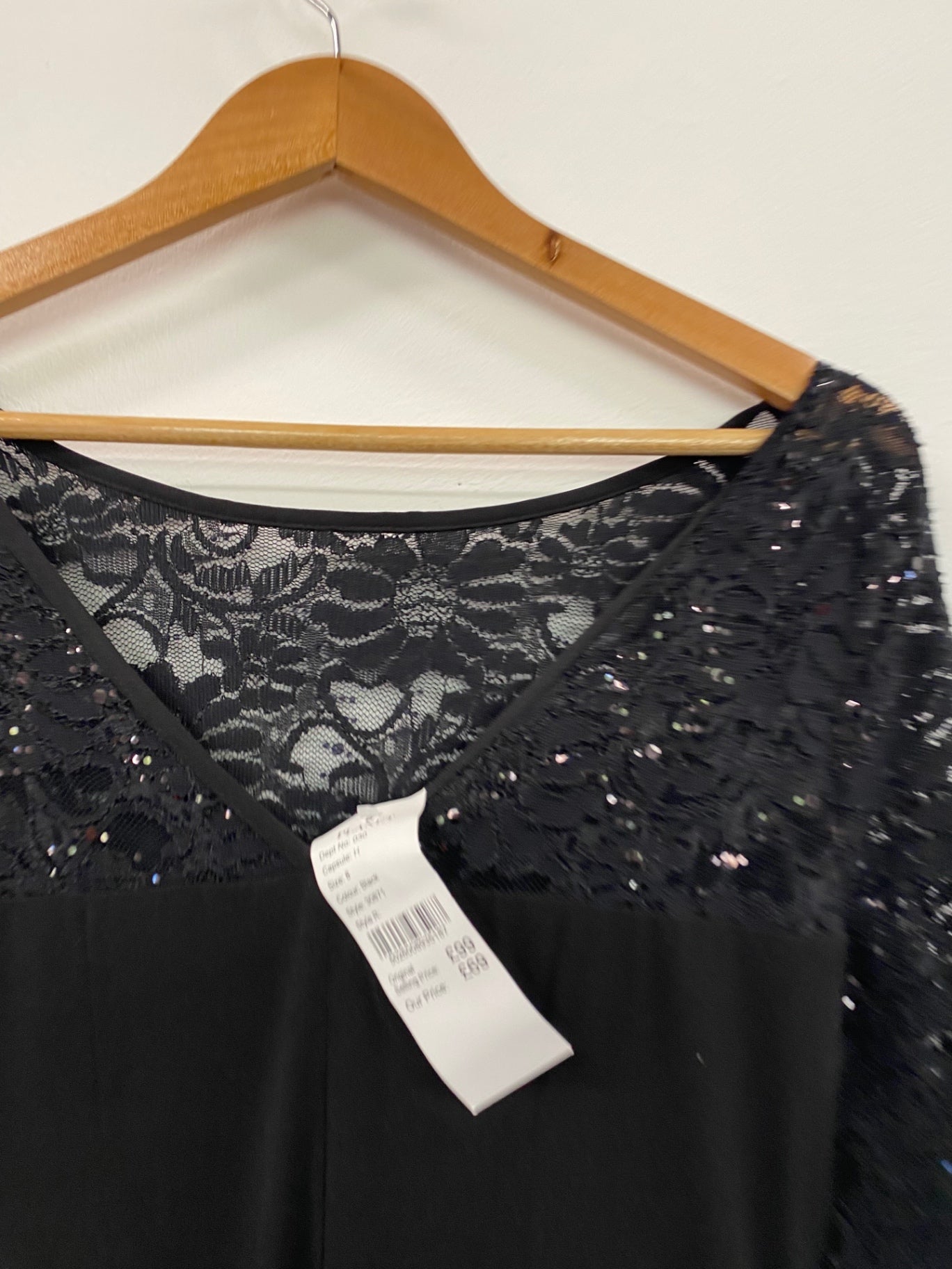 Amazing Planet sequin topped Midi Dress Uk8 Black HT149
