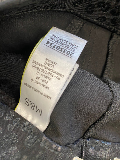 Amazing Marks & Spencers Animal Print metallic Jeggings UK6 Black HT149