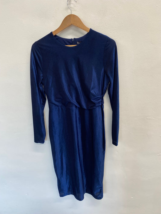 Amazing M&S Dress UK10 royal blue velvet formal HT149