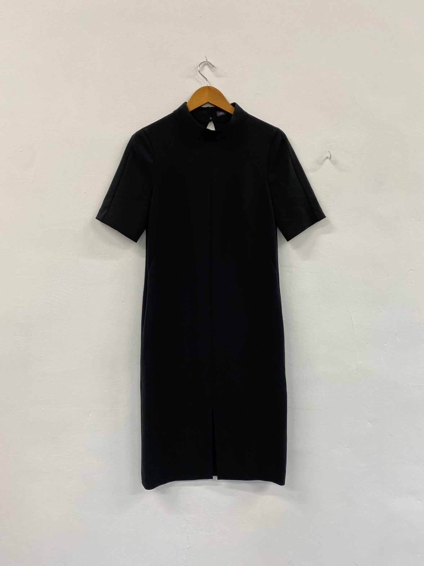Amazing Marks & Spencers oriental Dress UK8 Black Midi HT149