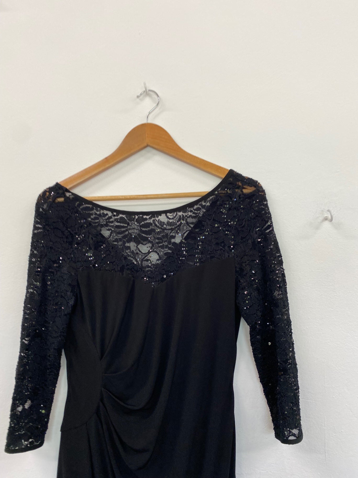 Amazing Planet sequin topped Midi Dress Uk8 Black HT149