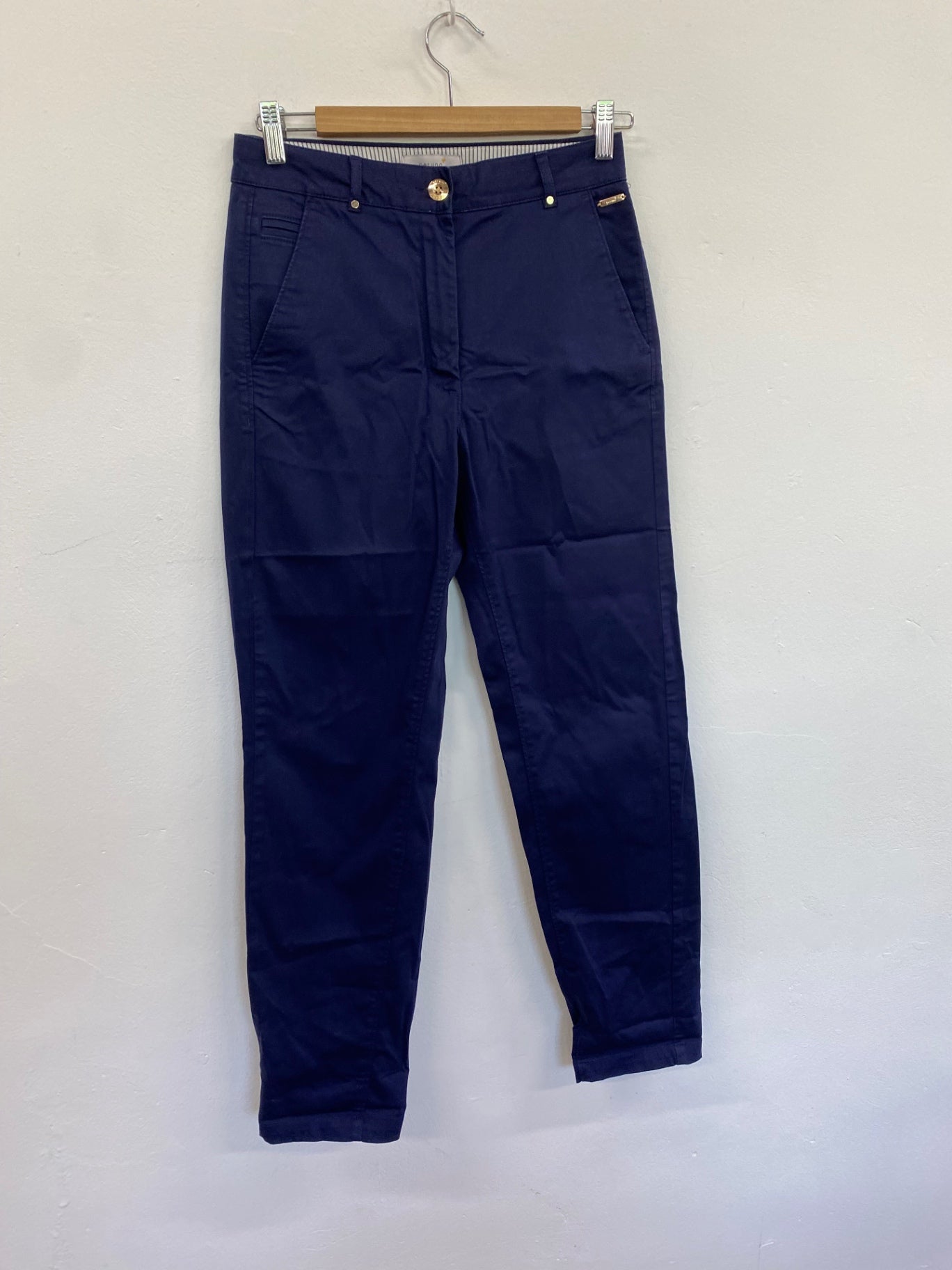 Amazing Marks & Spencers Cropped trousers Uk8 Navy Blue per Una Classic HT149