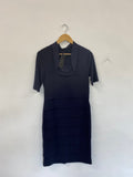 Amazing Alexon formal party Dress UK10 Navy blue Tiered HT149
