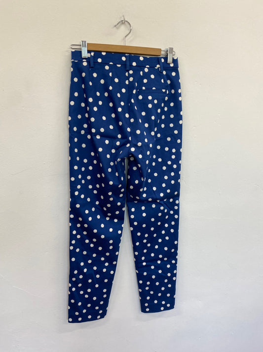 Amazing Marks & Spencers spotty cropped Trousers Uk8 Long Blue Classic HT149