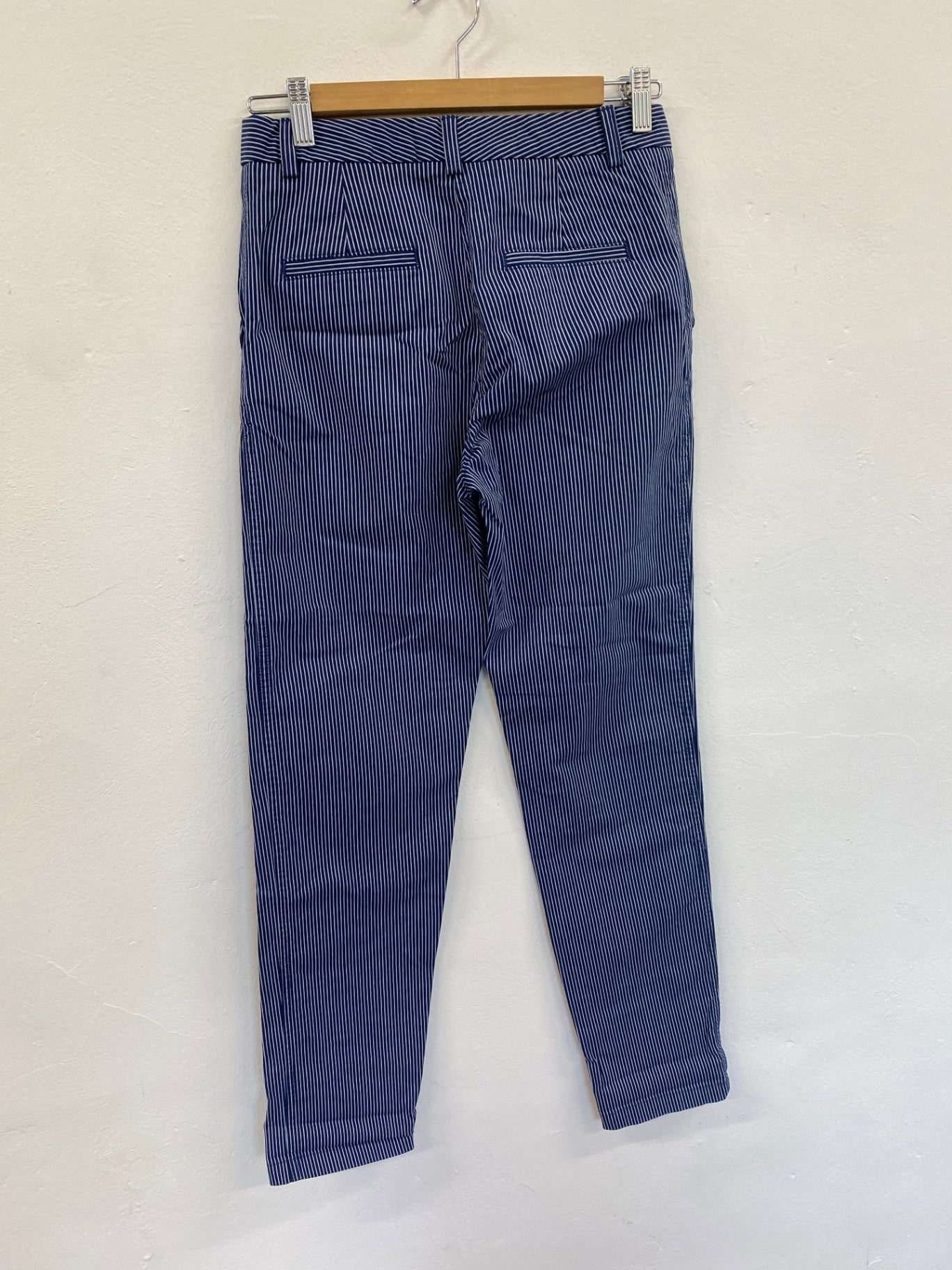 Amazing Marks & Spencers striped Trousers UK6 Long Navy HT149