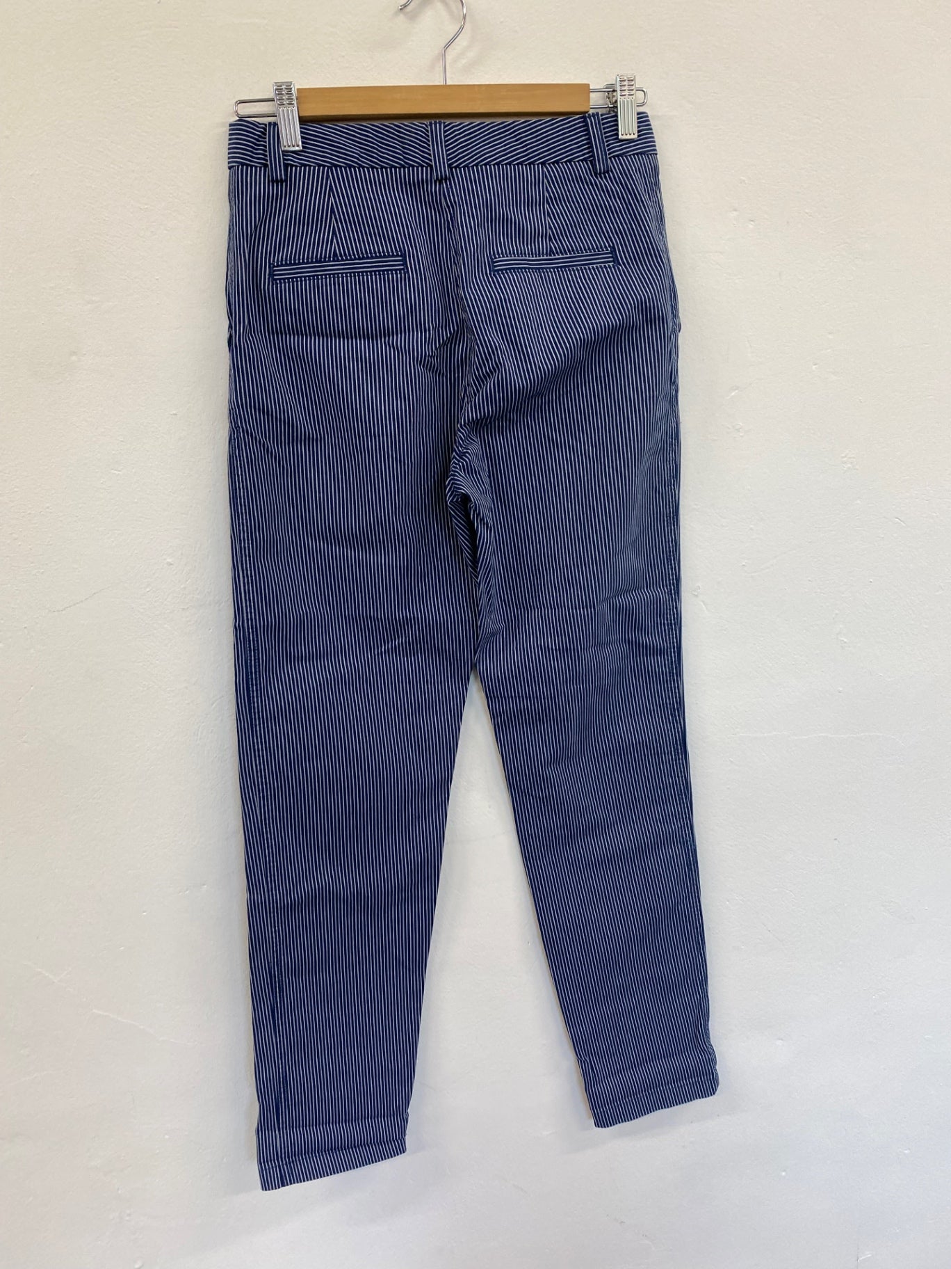 Amazing Marks & Spencers striped Trousers UK6 Long Navy HT149