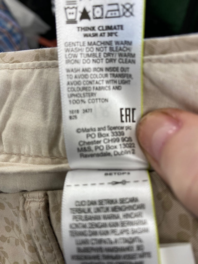 Amazing M&S Collection Cropped trousers UK8 Short Beige floral cropped HT149
