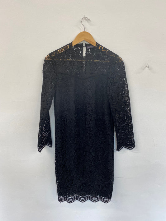 Amazing M&S Collection formal Occasion Dress UK8 Black Classic timeless HT149