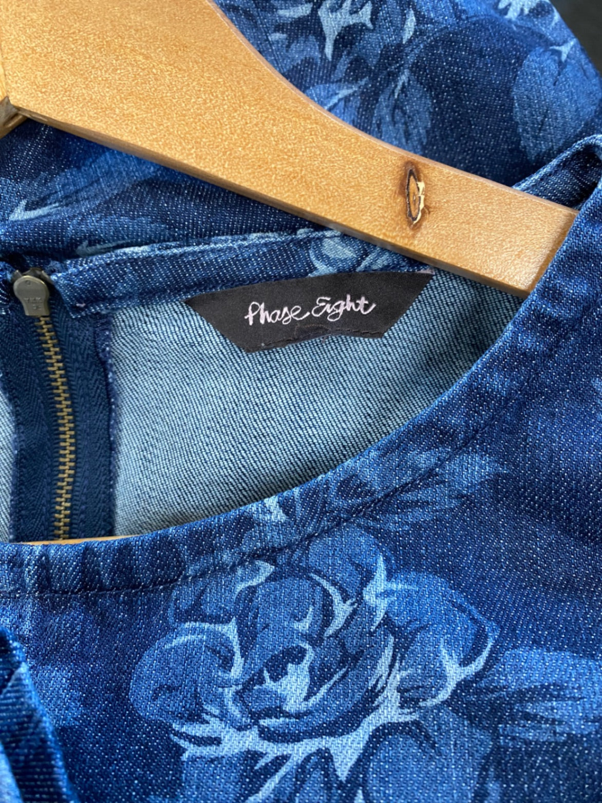 Amazing Phase Eight flora denim shirt Dress Uk8 Blue Western vibes HT149