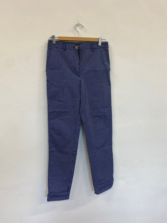 Amazing Marks & Spencers striped Trousers UK6 Long Navy HT149