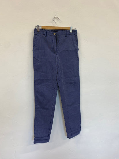 Amazing Marks & Spencers striped Trousers UK6 Long Navy HT149