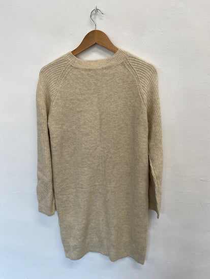 Amazing Marks & Spencers Jumper Dress UK S Beige longline jumper HT159