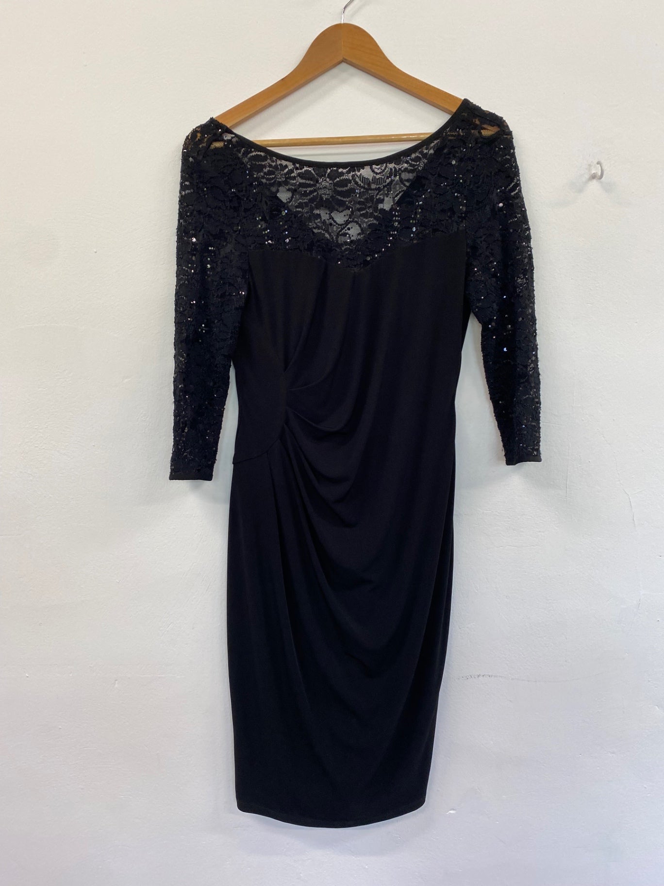 Amazing Planet sequin topped Midi Dress Uk8 Black HT149