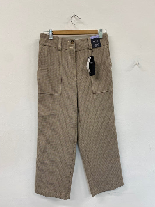 Amazing M&S The Evie Trousers Uk8 Beige Tweed 7/8th rise HT149