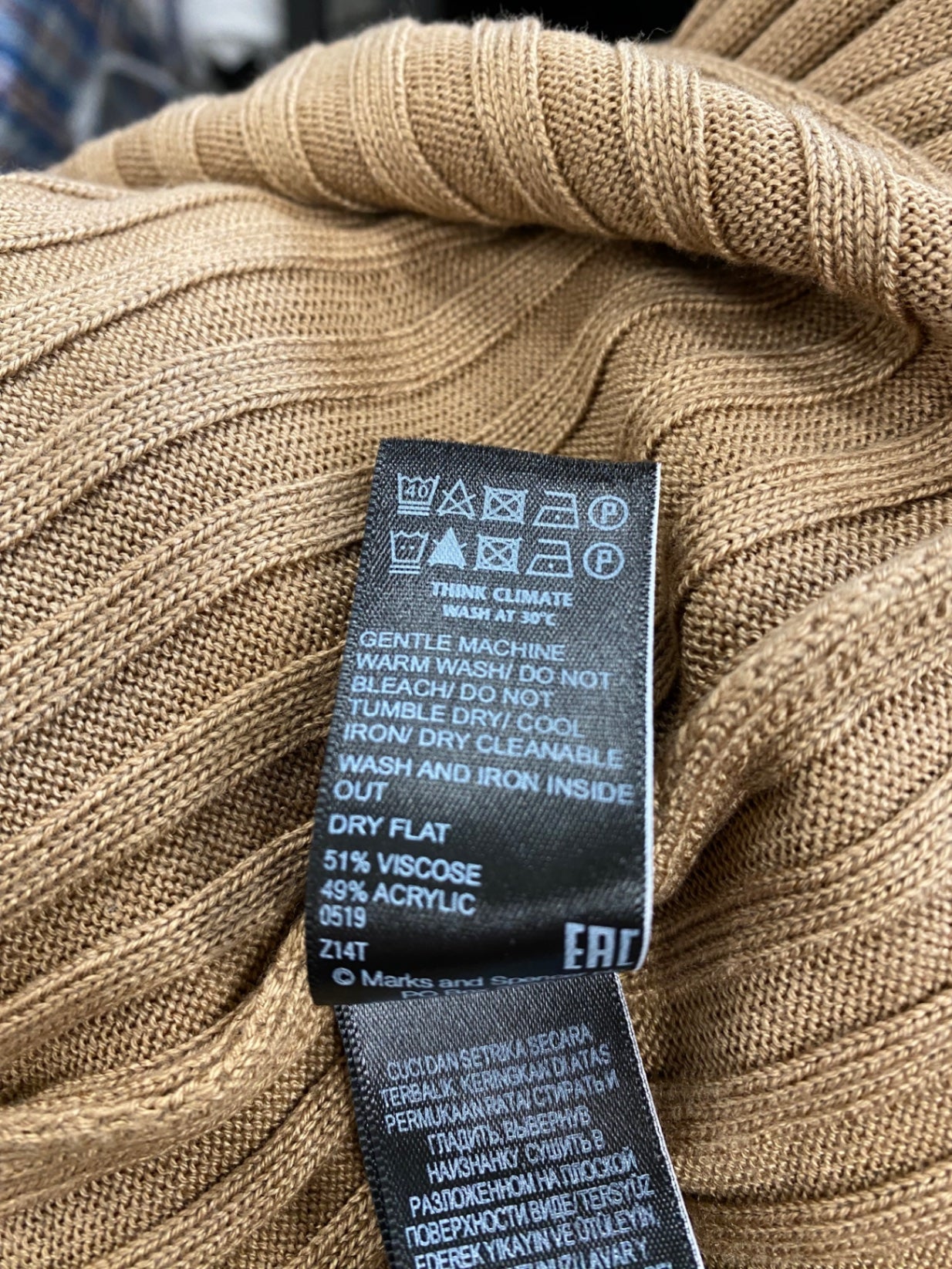 Amazing M&S Collection knit Midaxi Dress UK XS Caramel Ribbed HT149