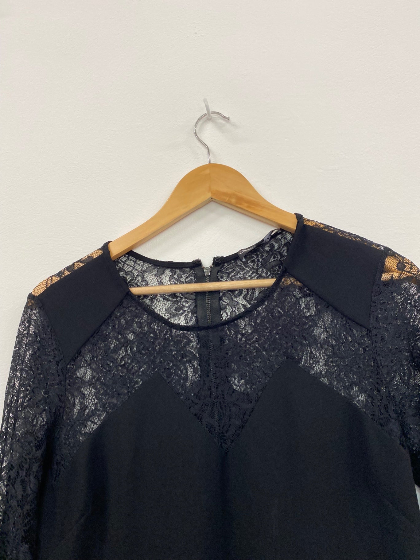 Amazing Ossie Clark London Dress UK8 Black Lace formal events party HT149