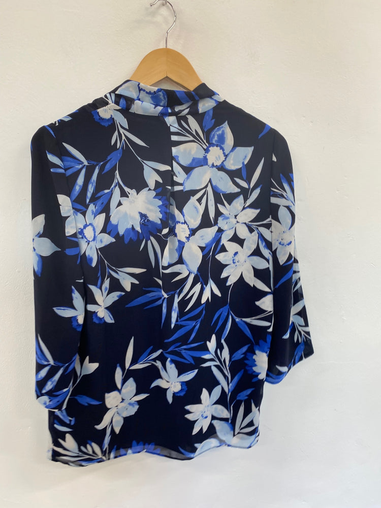 Amazing occasion event Jacques Vert  Open front blazer Jacket UK S Navy floral HL149