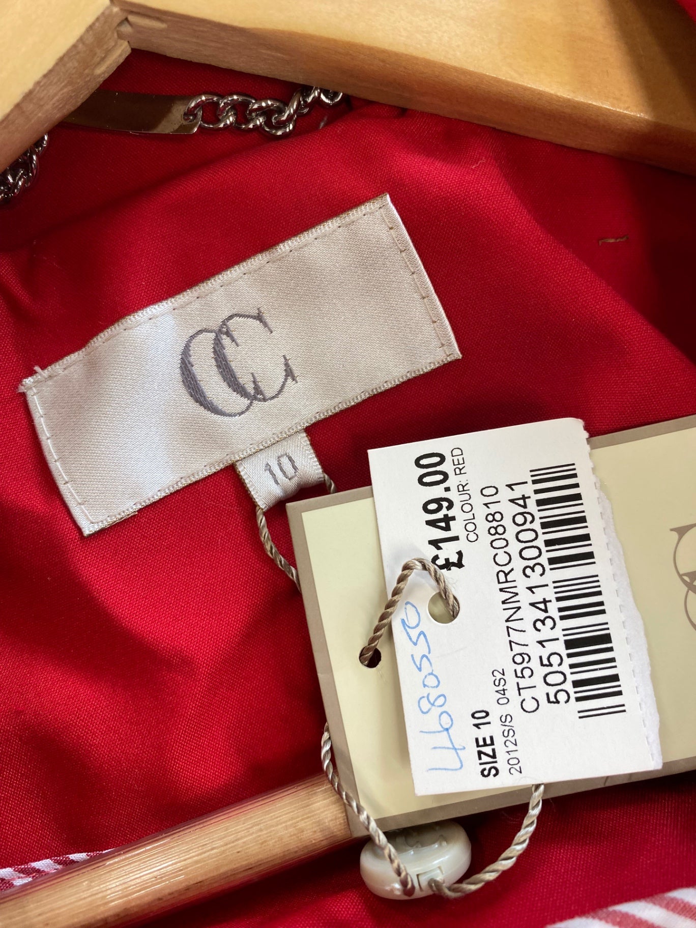 Amazing CC Country Casuals Trench Coat UK10 Red Mid Mac New HL149