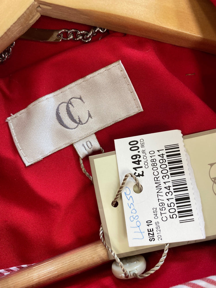 Amazing CC Country Casuals Trench Coat UK10 Red Mid Mac New HL149
