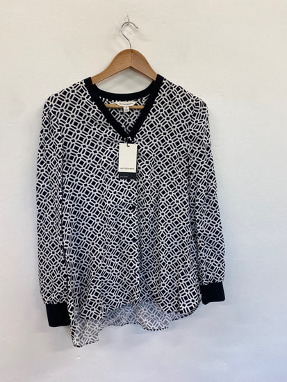 Amazing Autograph abstract Blouse New UK10  Black Monochrome HT149
