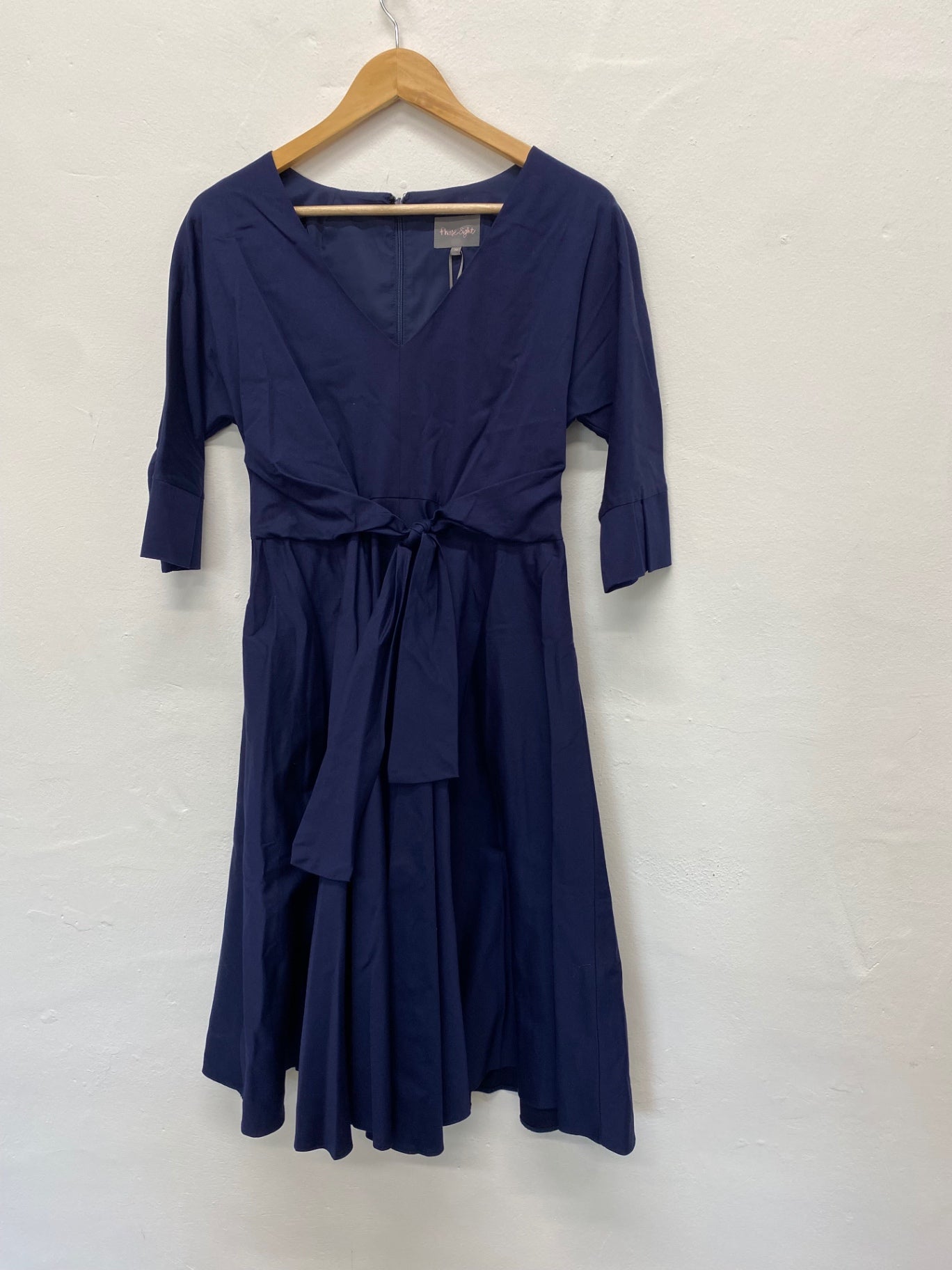 Amazing Phase Eight Taylor Tie Dress UK10 Navy blue new HL149