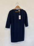 Amazing Country Casuals broderie formal Dress UK10 Navy Occasion events HB149