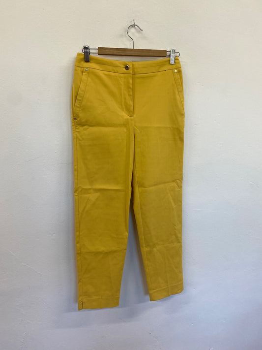 Amazing Marks & Spencers Cropped trousers Uk8 Yellow Per Una classics HT149