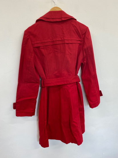 Amazing CC Country Casuals Trench Coat UK10 Red Mid Mac New HL149
