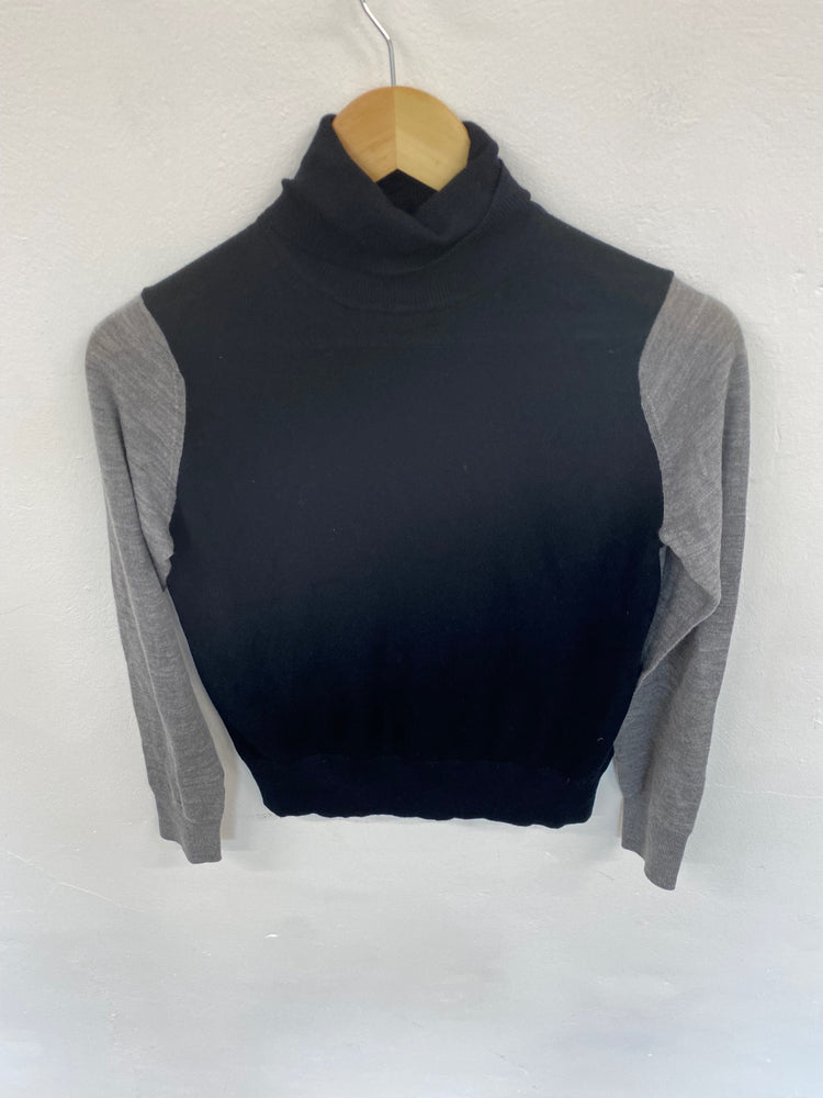 Fabulous Marks & Spencers turtleneck UK8 Black grey HT149