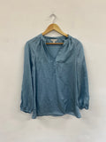 Amazing Autograph tunic gypsy Blouse UK8 Blue Slinky HT149