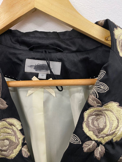 Fabulous Marks & Spencers Sample oriental occasion Blazer UK10 Black cream HT149