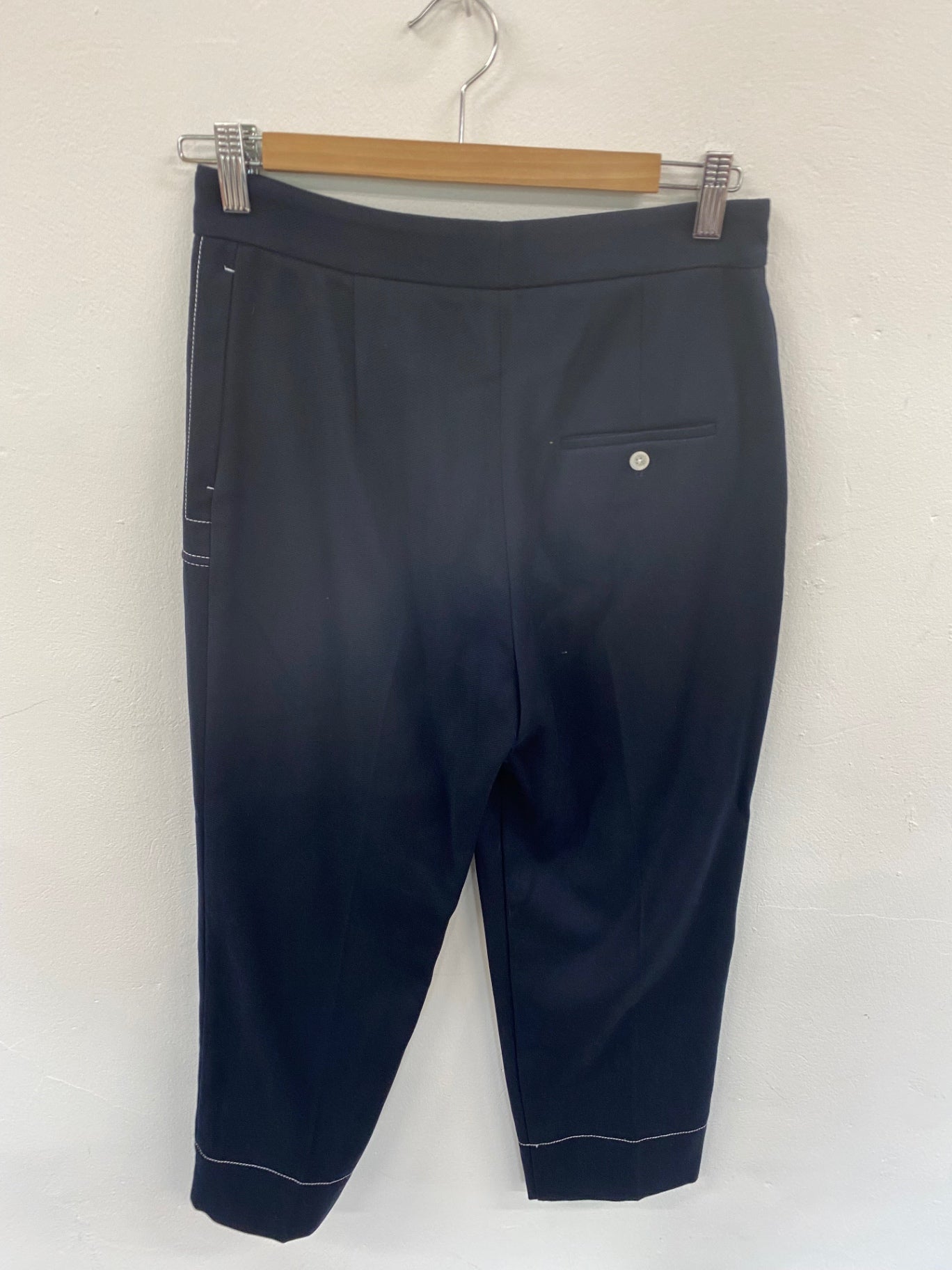 Fabulous M&S Collection Cropped trousers UK8 Navy White trim & pockets HT149