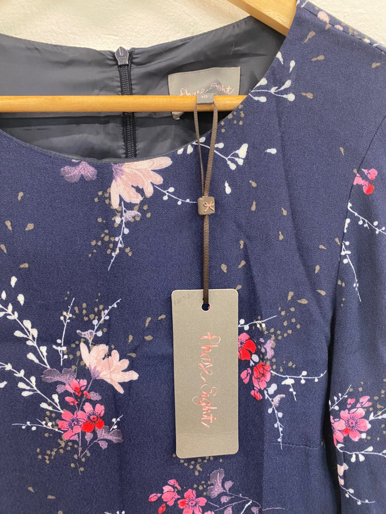 Amazing Phase Eight floral fitted romantic Dress UK10 Navy new Occasion HT149