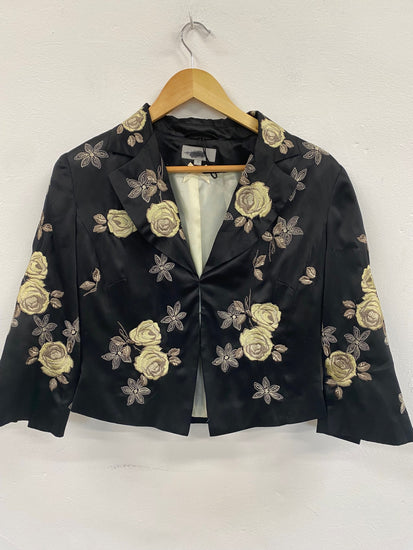 Fabulous Marks & Spencers Sample oriental occasion Blazer UK10 Black cream HT149