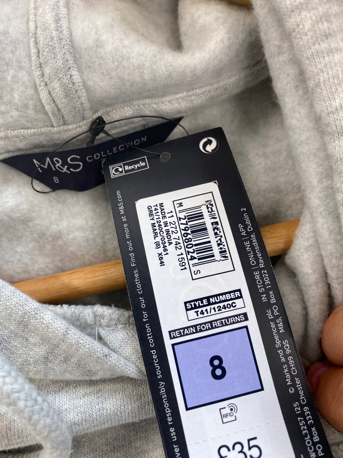 Fabulous M&S Collection embellished sparkle Hoodie UK8 Grey New HT149