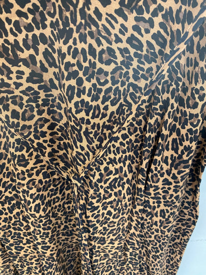 Fabulous M&S Tea Dress leopard print UK8 lightweight Midaxi HT149
