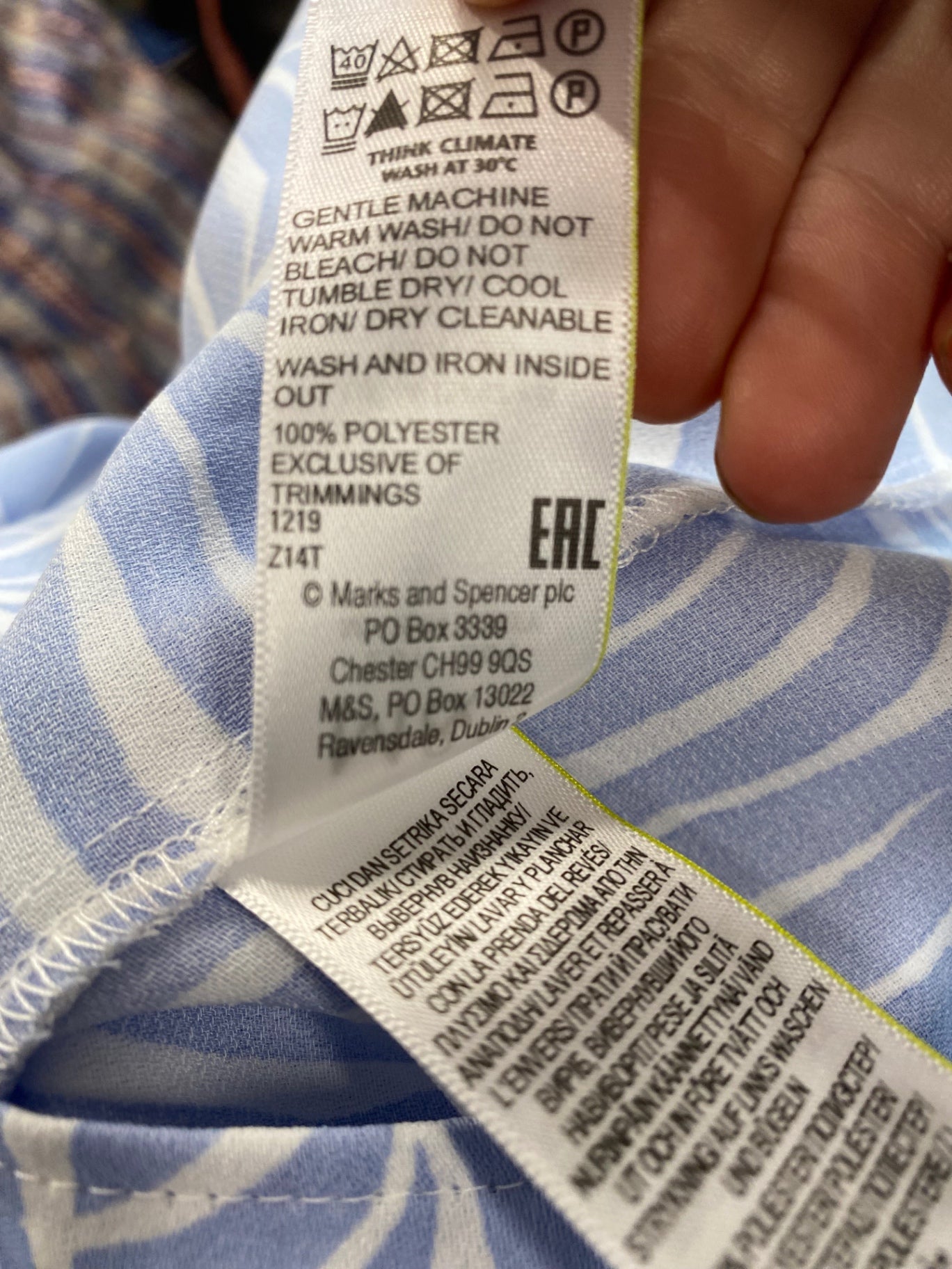 Fabulous M&S Tunic dress Uk8 Blue & white lightweight HT149