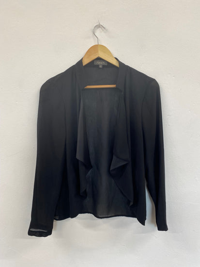 Fabulous Alexon lagenlook open front Blouse UK10 Black Occasion Party HT149