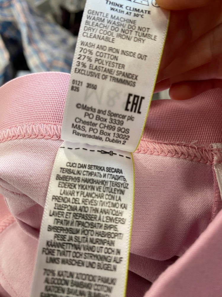 Amazing Marks & Spencers Cropped trousers UK8 Pink rose Classic The Mia HT149